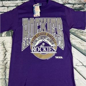 Colorado Rockies 1991 Vtg MLB Purple Shirt‎ NWT Sz S